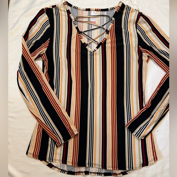 No Boundaries size large butter soft pink strip long sleeve shirt - Picture 2 of 5